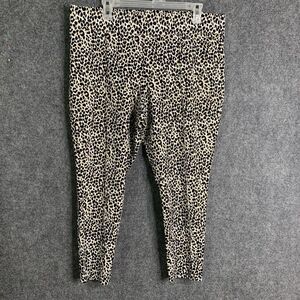Old Navy Stevie High Rise Stretch Pants Women Sz XL Leopard Pull-on Wide Waist